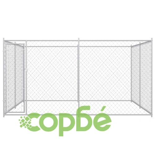 Дворна клетка за кучета, 383x383x185 см ➤ топ цена ➤ sorbe.bg