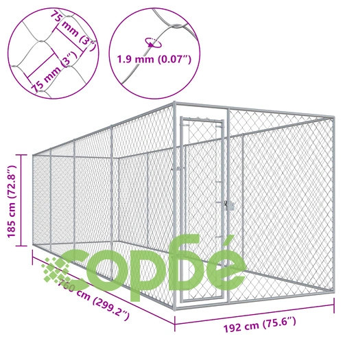 Дворна клетка за кучета, 760x192x185 см ➤ топ цена ➤ sorbe.bg