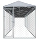Дворна клетка за кучета с покрив, 760x190x225 см