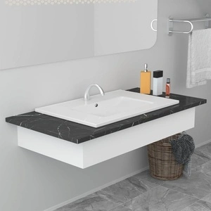 Мивка за вграждане, 60,5x46,3x17,5 см, керамична, бяла