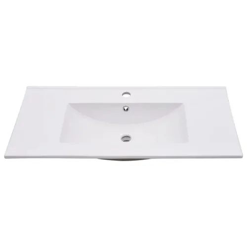 Мивка за вграждане, 90,5x46,3x17,5 см, керамична, бяла ➤ топ цена ➤ sorbe.bg