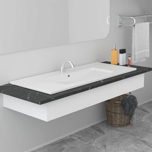 Мивка за вграждане, 100,5x46,3x17,5 см, керамична, бяла