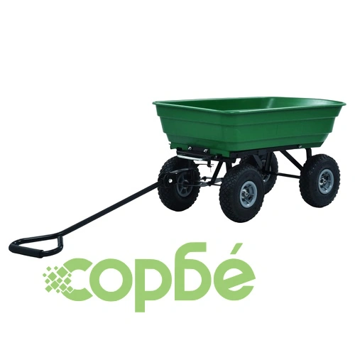 Градинска ръчна количка, 300 кг, 75 л, зелена ➤ топ цена ➤ sorbe.bg