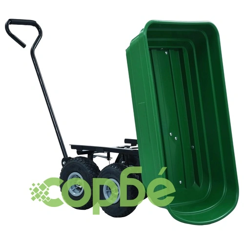 Градинска ръчна количка, 300 кг, 75 л, зелена ➤ топ цена ➤ sorbe.bg