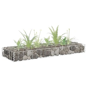 Габион повдигната леха, поцинкована стомана, 90x30x10 cм