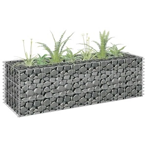 Габион повдигната леха, поцинкована стомана, 90x30x30 cм