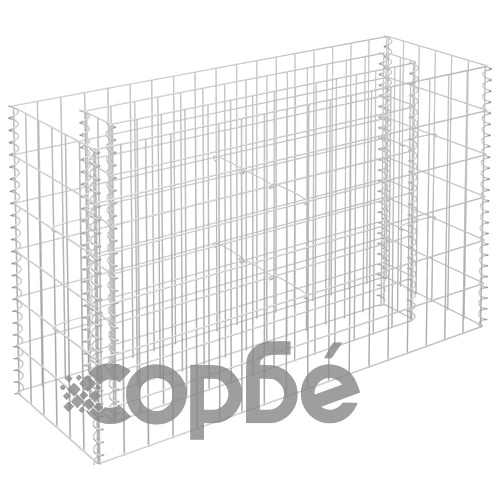 Габион повдигната леха, поцинкована стомана, 90x30x60 см ➤ топ цена ➤ sorbe.bg