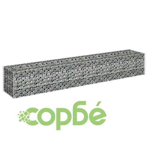 Габион повдигната леха, поцинкована стомана, 180x30x30 cм ➤ топ цена ➤ sorbe.bg
