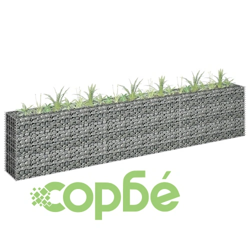 Габион повдигната леха, поцинкована стомана, 270x30x60 cм ➤ топ цена ➤ sorbe.bg