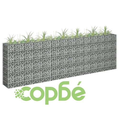 Габион повдигната леха, поцинкована стомана, 270x30x90 cм ➤ топ цена ➤ sorbe.bg