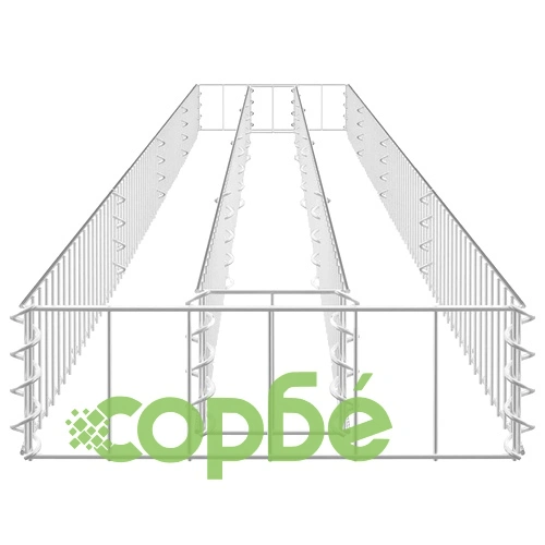 Габион повдигната леха, поцинкована стомана, 360x30x10 cм ➤ топ цена ➤ sorbe.bg