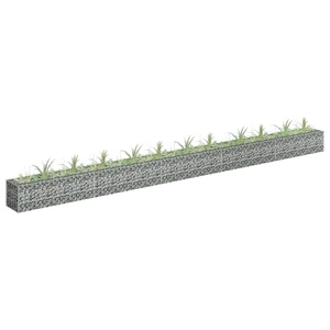 Габион повдигната леха, поцинкована стомана, 450x30x30 cм
