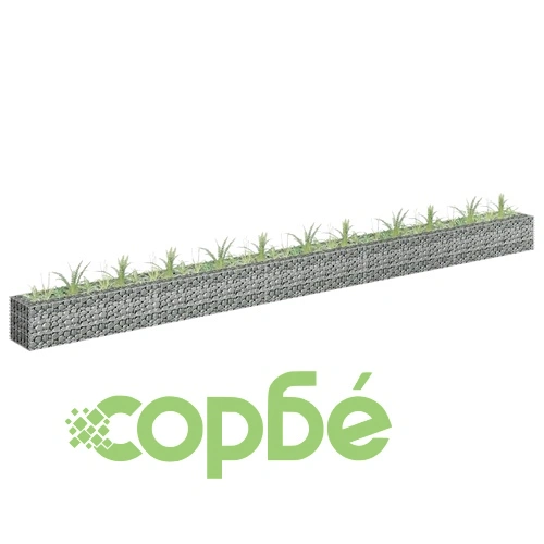 Габион повдигната леха, поцинкована стомана, 450x30x30 cм ➤ топ цена ➤ sorbe.bg