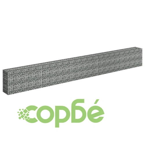 Габион повдигната леха, поцинкована стомана, 450x30x60 cм ➤ топ цена ➤ sorbe.bg
