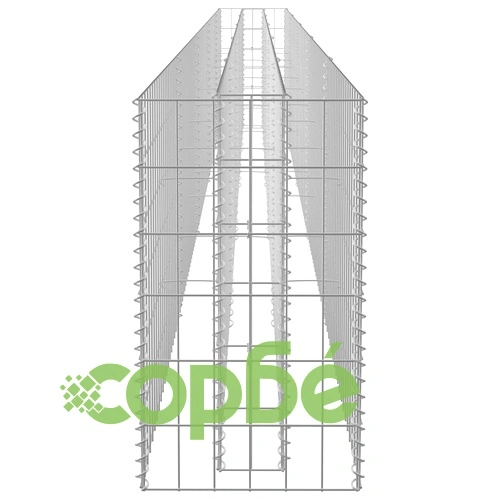 Габион повдигната леха, поцинкована стомана, 450x30x60 cм ➤ топ цена ➤ sorbe.bg