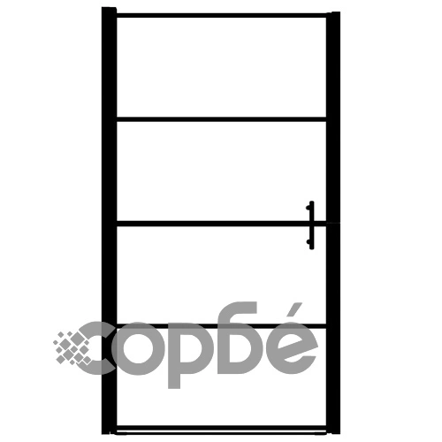 Врата за душ, закалено стъкло, 81x195 см, черна ➤ топ цена ➤ sorbe.bg