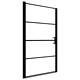 Врата за душ, закалено стъкло, 101x180 см, черна