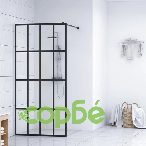 Параван за баня, прозрачно закалено стъкло, 100x195 см ➤ топ цена ➤ sorbe.bg