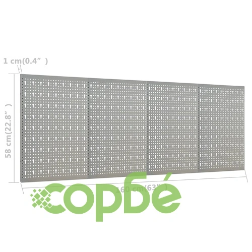 Стенни панели за инструменти, 4 бр, 40x58 см, стомана ➤ топ цена ➤ sorbe.bg