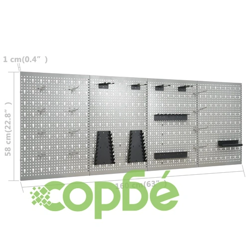 Стенни панели за инструменти, 4 бр, 40x58 см, стомана ➤ топ цена ➤ sorbe.bg
