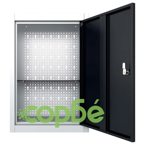 Стенен шкаф за инструменти, индустриален, метал, сиво и черно ➤ топ цена ➤ sorbe.bg