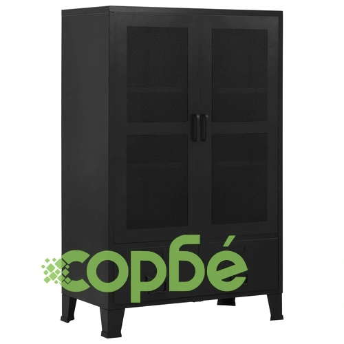 Офис шкаф мрежести врати промишлен черен 75x40x120 cм стомана на топ цена от sorbe.bg Офис шкаф мрежести врати промишлен черен 75x40x120 cм стомана ➤ топ цена ➤ sorbe.bg