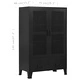 Офис шкаф мрежести врати промишлен черен 75x40x120 cм стомана Офис шкаф мрежести врати промишлен черен 75x40x120 cм стомана