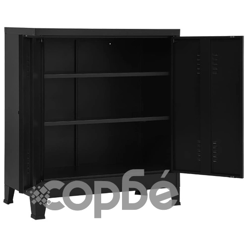Индустриален скрин за съхранение, черен, 90x40x100 cм, стомана на топ цена от sorbe.bg Индустриален скрин за съхранение, черен, 90x40x100 cм, стомана ➤ топ цена ➤ sorbe.bg