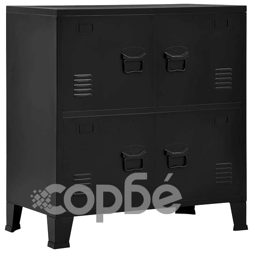Индустриален скрин за съхранение, черен, 75x40x80 cм, стомана на топ цена от sorbe.bg Индустриален скрин за съхранение, черен, 75x40x80 cм, стомана ➤ топ цена ➤ sorbe.bg