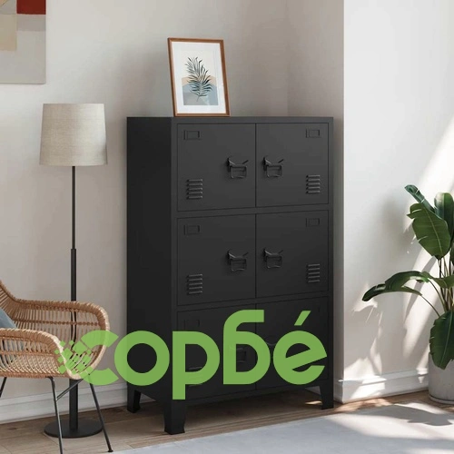 Индустриален скрин за съхранение, черен, 75x40x120 cм, стомана на топ цена от sorbe.bg Индустриален скрин за съхранение, черен, 75x40x120 cм, стомана ➤ топ цена ➤ sorbe.bg