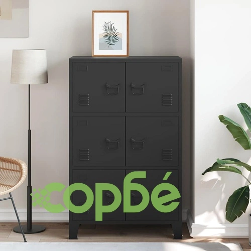 Индустриален скрин за съхранение, черен, 75x40x120 cм, стомана на топ цена от sorbe.bg Индустриален скрин за съхранение, черен, 75x40x120 cм, стомана ➤ топ цена ➤ sorbe.bg