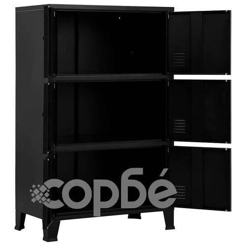 Индустриален скрин за съхранение, черен, 75x40x120 cм, стомана на топ цена от sorbe.bg Индустриален скрин за съхранение, черен, 75x40x120 cм, стомана ➤ топ цена ➤ sorbe.bg