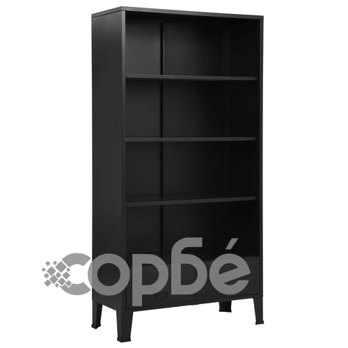 Библиотека, индустриална, черна, 90x40x180 см, стомана на топ цена от sorbe.bg Библиотека, индустриална, черна, 90x40x180 см, стомана ➤ топ цена ➤ sorbe.bg