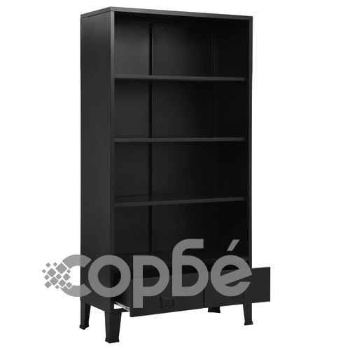 Библиотека, индустриална, черна, 90x40x180 см, стомана на топ цена от sorbe.bg Библиотека, индустриална, черна, 90x40x180 см, стомана ➤ топ цена ➤ sorbe.bg