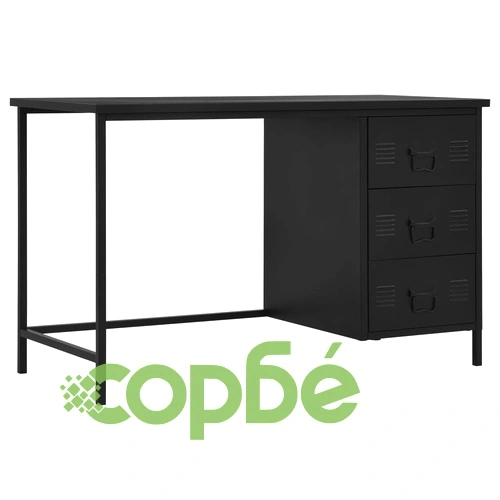 Бюро с чекмеджета, индустриално, черно, 120x55x75 см, стомана на топ цена от sorbe.bg Бюро с чекмеджета, индустриално, черно, 120x55x75 см, стомана ➤ топ цена ➤ sorbe.bg