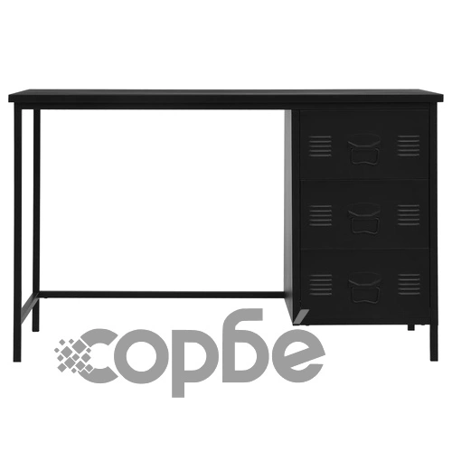 Бюро с чекмеджета, индустриално, черно, 120x55x75 см, стомана на топ цена от sorbe.bg Бюро с чекмеджета, индустриално, черно, 120x55x75 см, стомана ➤ топ цена ➤ sorbe.bg