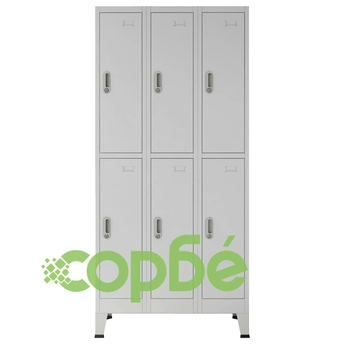 Заключващ се шкаф с 6 отделения, стомана, 90x45x180 cм, сив на топ цена от sorbe.bg Заключващ се шкаф с 6 отделения, стомана, 90x45x180 cм, сив ➤ топ цена ➤ sorbe.bg