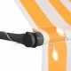 Ръчно прибиращ се сенник с LED, 350 см, бяло и оранжево