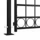Оградна врата с арковидна горна част 2 стълба 105x204 см черна