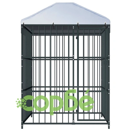 Външна клетка за кучета с покрив, 150x150x210 см ➤ топ цена ➤ sorbe.bg