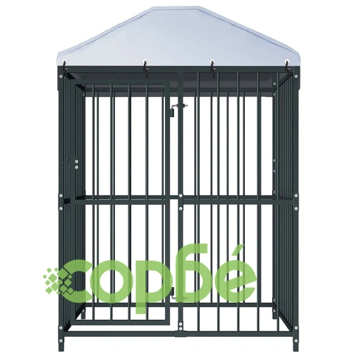 Външна клетка за кучета с покрив, 120x120x150 см ➤ топ цена ➤ sorbe.bg