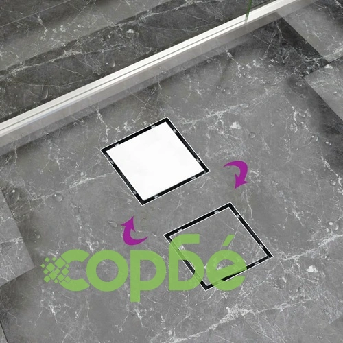 Подов сифон за душ 2-в-1 с решетка за вграждане 18x18 см инокс ➤ топ цена ➤ sorbe.bg