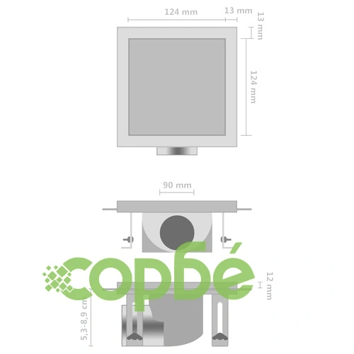 Подов сифон за душ 2-в-1 с решетка за вграждане 18x18 см инокс ➤ топ цена ➤ sorbe.bg
