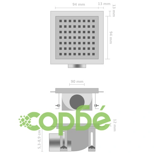 Душ канал, 15x15 см, неръждаема стомана ➤ топ цена ➤ sorbe.bg