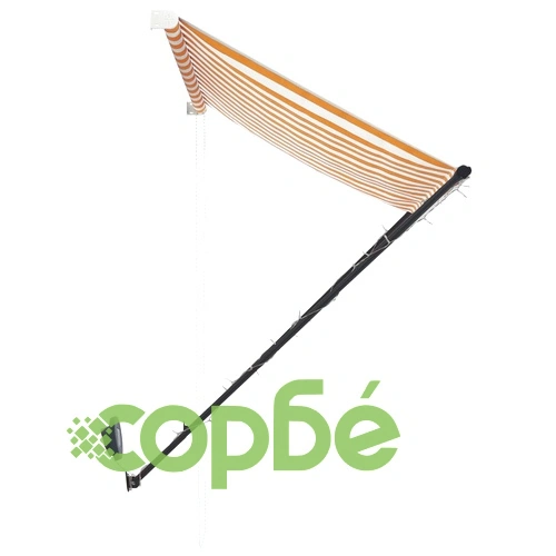 Сенник с падащо рамо с LED, 150x150 см, жълто и бяло ➤ топ цена ➤ sorbe.bg