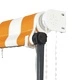 Сенник с падащо рамо с LED, 250х150 см, жълто и бяло