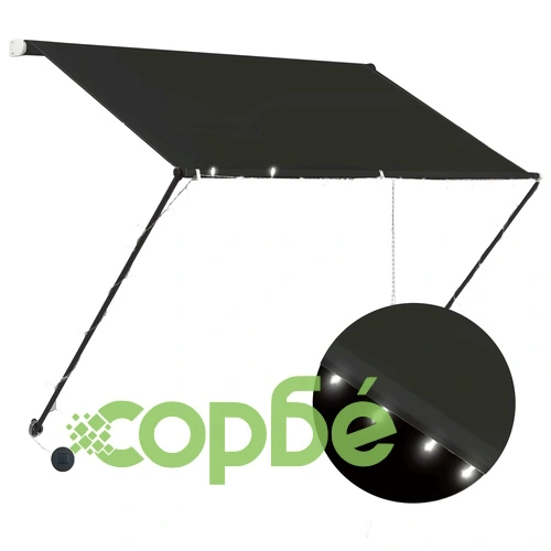 Сенник с падащо рамо с LED, 100x150 см, антрацит ➤ топ цена ➤ sorbe.bg