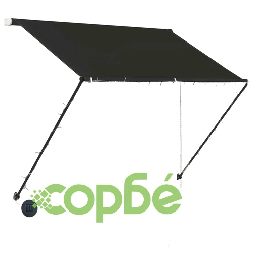 Сенник с падащо рамо с LED, 100x150 см, антрацит ➤ топ цена ➤ sorbe.bg