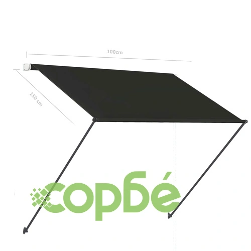 Сенник с падащо рамо с LED, 100x150 см, антрацит ➤ топ цена ➤ sorbe.bg