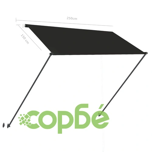 Сенник с падащо рамо с LED, 250х150 см, антрацит ➤ топ цена ➤ sorbe.bg